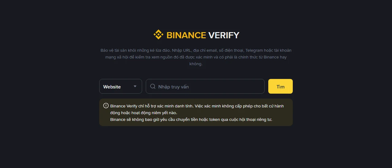 Cách kiểm tra link và tài khoản có đúng của Binance không