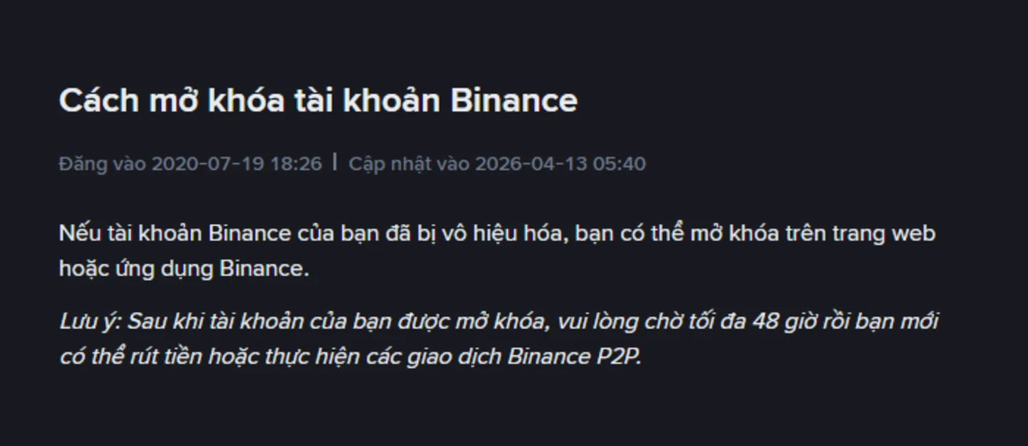 Tài khoản Binance bị xâm nhập: khóa và mở khóa thế nào?