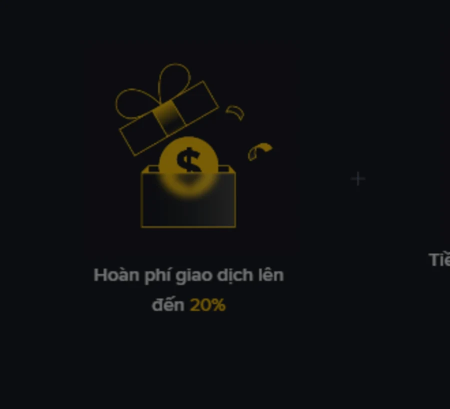 Thẻ ưu đãi trên trang đăng ký Binance bản tiếng Việt hiển thị dòng Hoàn phí giao dịch lên đến 20 phần trăm, chụp ngày 04/09/2026