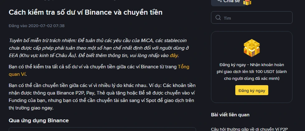 Ví Funding và ví Spot trên Binance khác nhau thế nào?